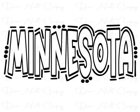 Minnesota Doodle Letters Transparent Background Sublimation PNG and SVG ...