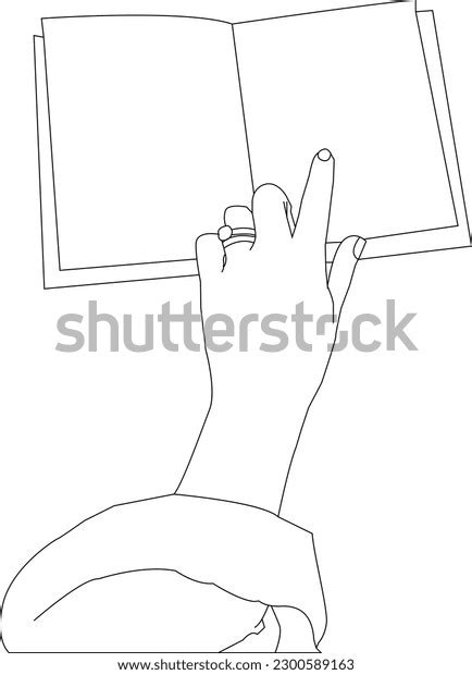 One Line Drawing Hand Holding Book Stock Vector Royalty Free