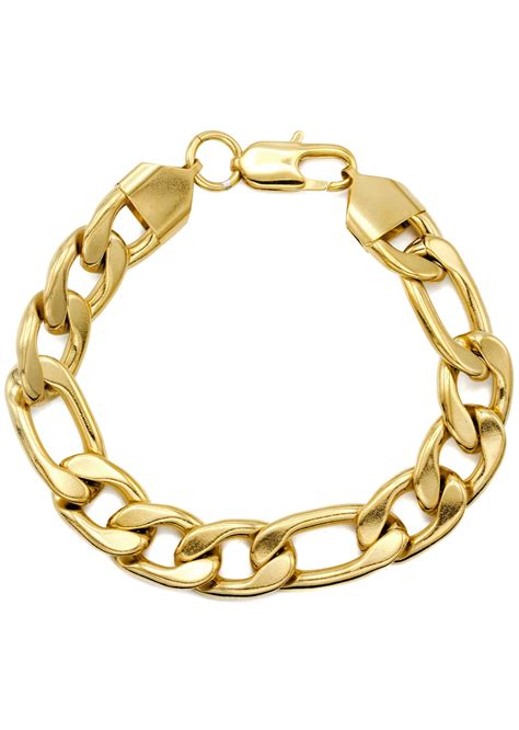 Gold Plated Figaro Bracelet Frostnyc