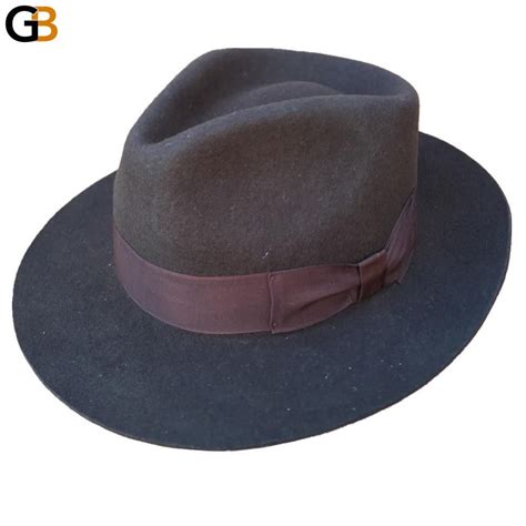 Classic Dark Brown Mens Wool Felt Gangster Mobster Godfather Fedora Hat Hats For Men Fedora