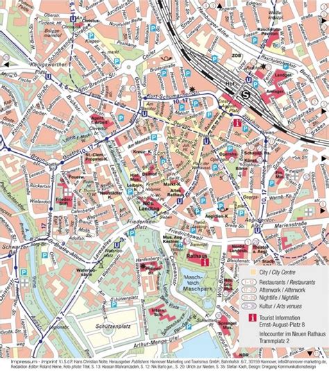 Hannover Tourist Map Map Tourist Map City Maps