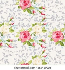 Watercolor Seamless Hand Illustrated Floral Pattern Stock Illustration