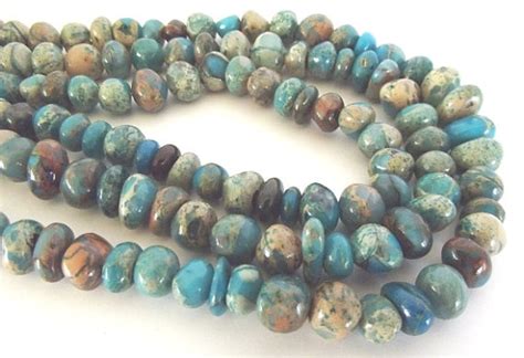 Aqua Terra Jasper Pebble Nugget Beads 3x6mm To 4x7mm Half Etsy