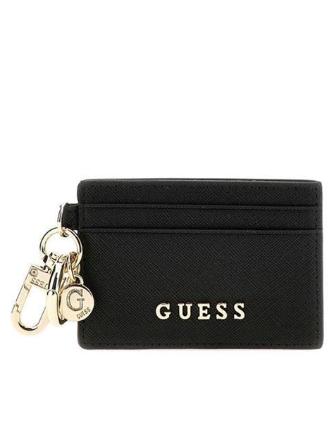 Guess Saffiano Tarjetero Llavero Negro Compra A Precios De Outlet