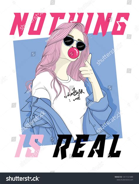 Modern Girl Slogan Graphic T Shirt Stock Vector Royalty Free