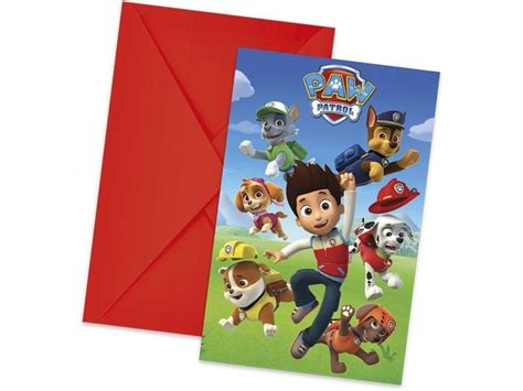 Zaproszenia Na Urodziny Psi Patrol Paw Patrol 6 Szt ERLI Pl