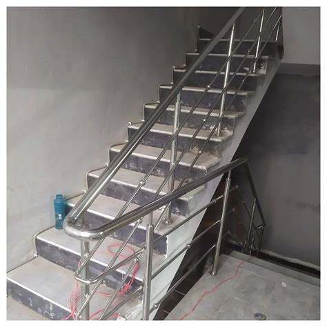 Silver Stairs Stainless Steel Staircase Railing For Home At Rs