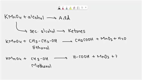 SOLVED: Draw the overall reaction of Potassium permanganate + Ethanol ...