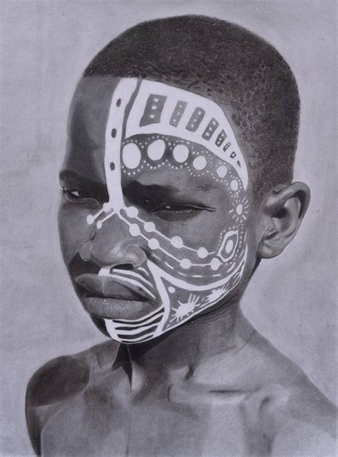 African Face Painting Drawing By Ohanele Chidera Saatchi Art