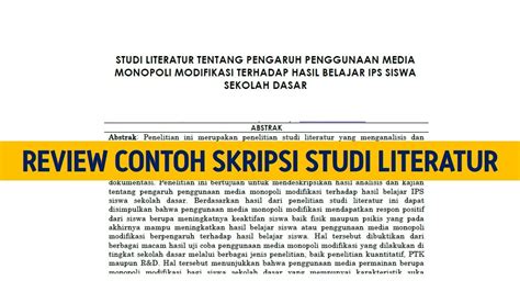 Contoh Skripsi Studi Literature Review Contoh Skripsi