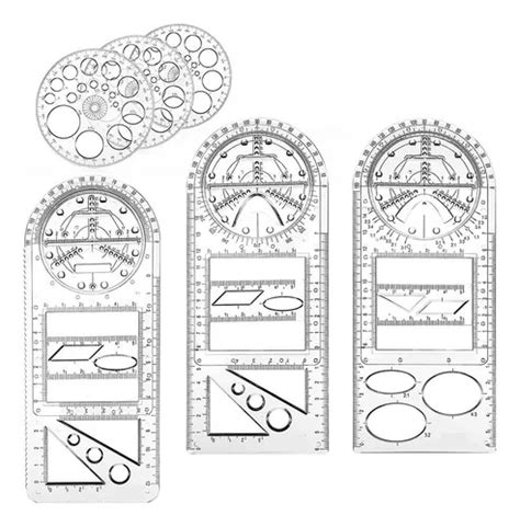 Regla Geométrica Multifuncional De 6 Piezas Meses Sin Intereses
