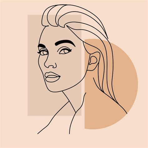 Premium Vector | Abstract line illustration minimal face drawing in ...