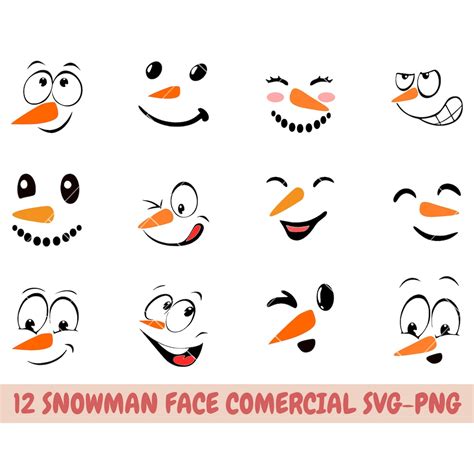 Snowman Face SVG, Christmas Snowman SVG, Winter Holiday Snowman SVG ...