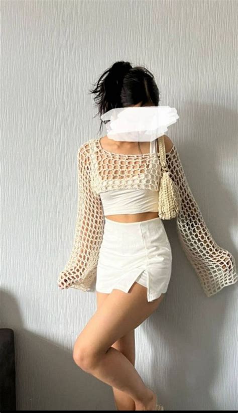 Handmade Crochet Mesh Sleeves All Size Crochet Sleeves Net Etsy Cute Outfits Crochet