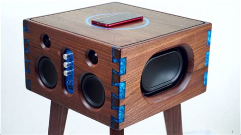 Epoxy Inlay Dovetails Bluetooth Speaker Build Youtube