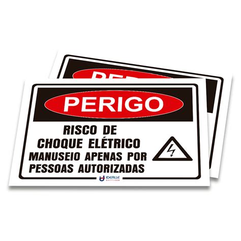 Placa Perigo Risco De Choque El Trico Manuseio Apenas Por Pessoas