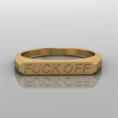 Sterling Silver Bar Ring Any Custom Word Ring Fuck Off Ring Fuck You Ring Fuck Ring Teenage
