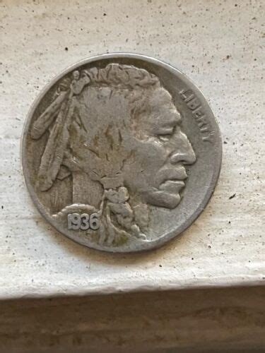 Rare 1936 United States Buffalo Nickel 5 Cents Error Currency Coin