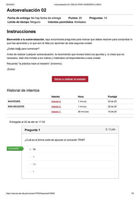 Autoevaluación 02 Dibujo PARA Ingenieria Autoevaluación 02 Fecha de