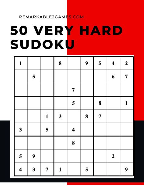 Very Hard Sudoku Puzzles - Remarkable 2 Games and Templates