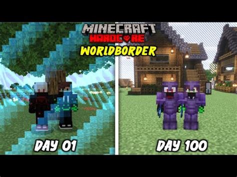 We Survived Days In A Border In Minecraft Hardcore Duo