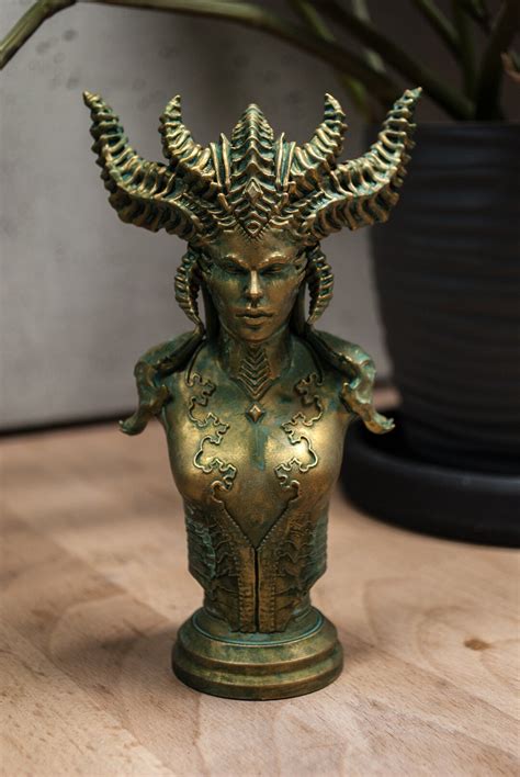 Lilith Bust Resin 3d Printed And Painted To Look Like Weathered Bronze