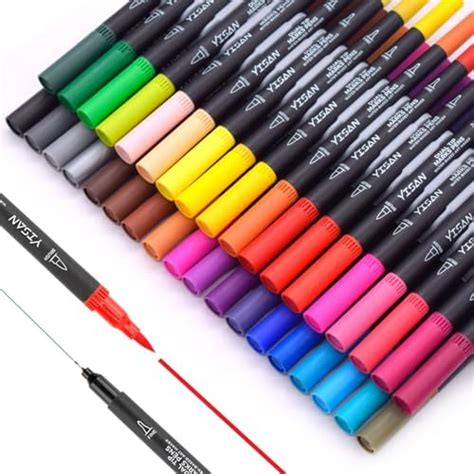 YISAN Feutre Coloriage 36 Couleurs Feutres Aquarelle Stylos Feutres