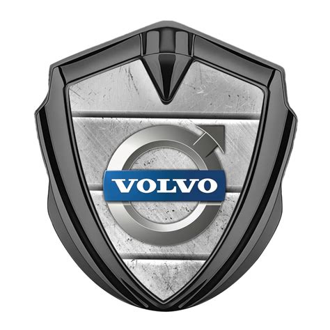 Volvo Bodyside Domed Emblem Graphite Rough Stone Metallic Logo Design