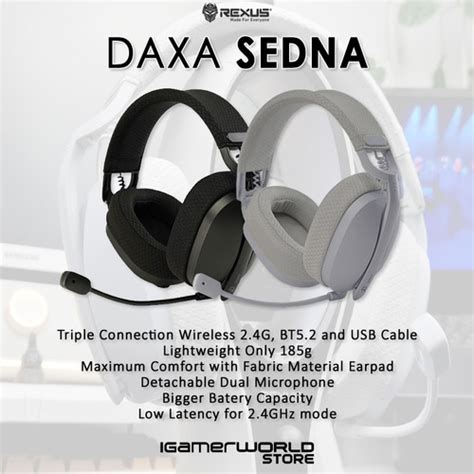 Promo Rexus Daxa Sedna Wireless Three Connection Gaming Headset White