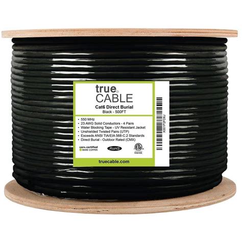 Cat6 Direct Burial Ethernet Cable Unshielded Truecable