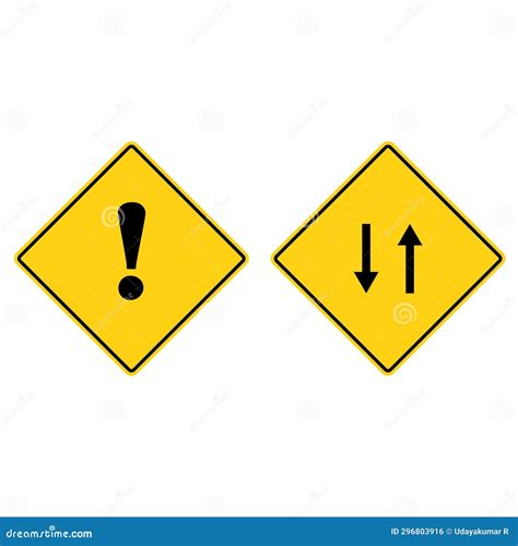 Road Signs Yellow Road Signs Vector Illustration Stock Illustration