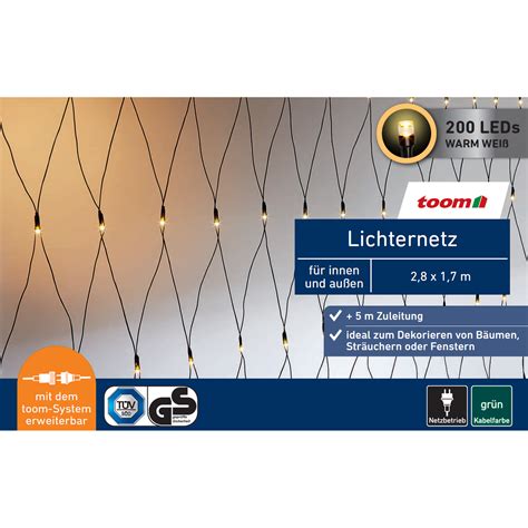 LED Lichternetz 200 LEDs warmweiß 280 x 170 cm