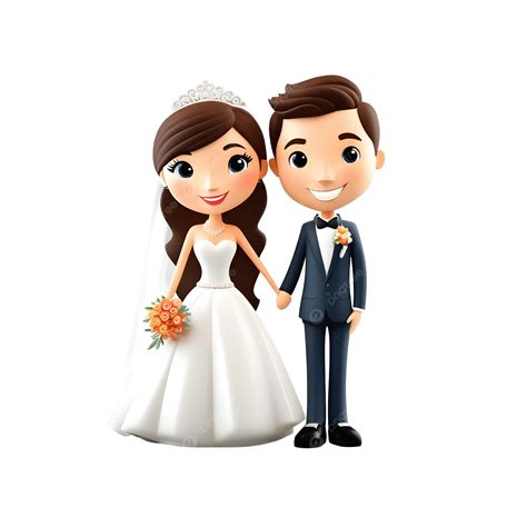 Cute Cartoon Wedding Couple, Wedding Couple, Wedding, Couple PNG Transparent Image and Clipart ...