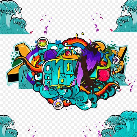 Graffiti Wall PNG Transparent, Motion Illustration Design Brick Wall ...