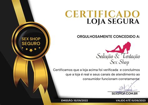 Certificado Sedu O E Tenta O Sex Shop