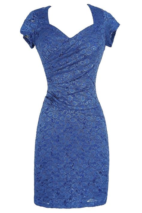 Blue Lace Dress Cute Blue Dress Blue Lace Pencil Dress Lace Cocktail