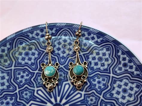 Ethnic Silver And Turquoise Earrings Eur Jewellery Ethnic