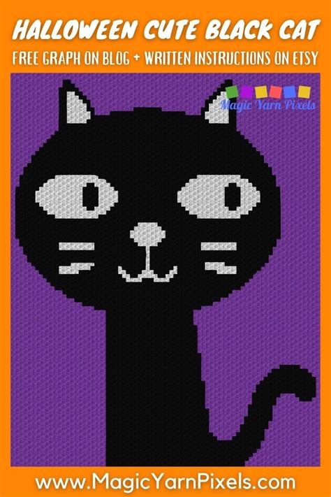 Get The Free Graph For This Halloween Cute Black Cat Pattern Modern