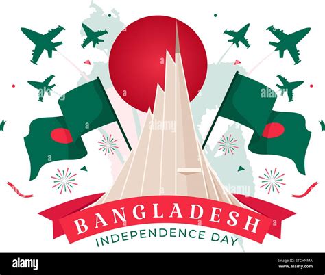 Happy Bangladesh Independence Day Vector Illustration On March With