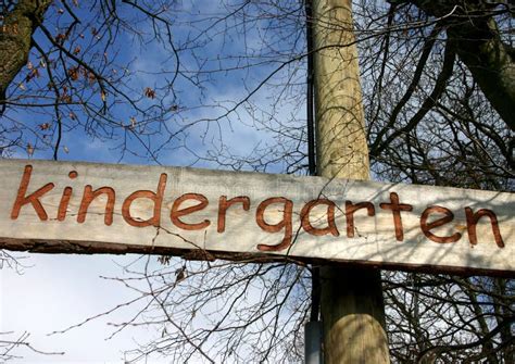 Kindergarten sign stock image. Image of signpost, outdoors - 598115