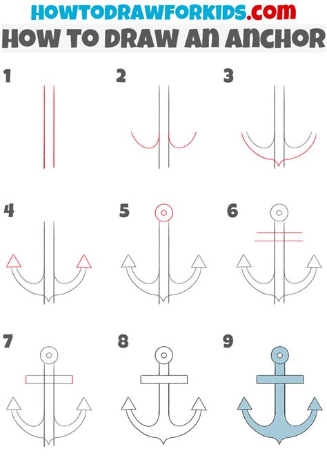 How To Draw An Anchor Easy Drawing Tutorial For Kids