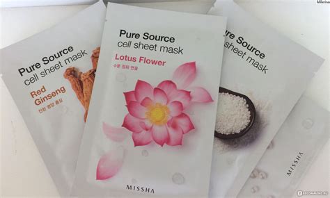 Маска для лица Missha Pure Source cell sheet mask lotus flower ...