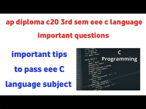 Ap Diploma C20 3rd Sem Eee C Programming Important Questions Diploma