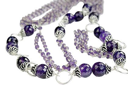 Amethsyt Necklaces, Amethsyt Beaded Necklces, Sterling Silver Amethyst ...