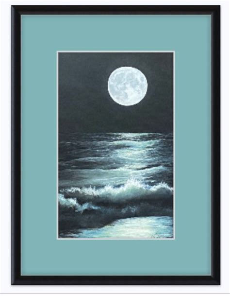 Print of Moonlight on the Ocean Waves | Etsy