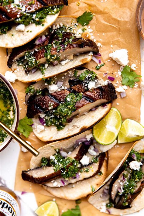 Grilled Mushroom Tacos With Chimichurri Story Plays Well With Butter