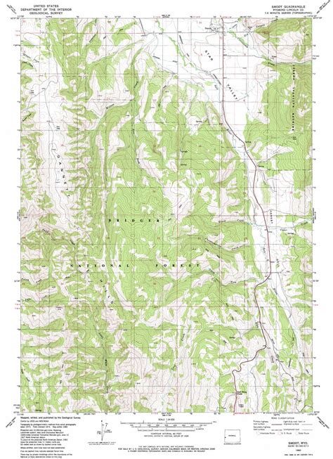 Smoot Topographic Map Scale Wyoming