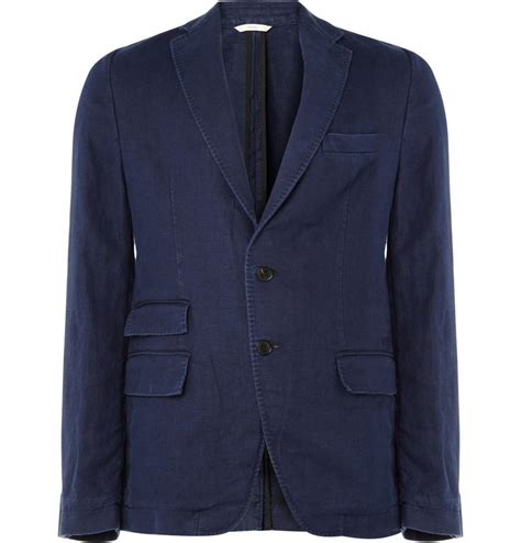 Billy Reid Unstructured Washed Linen Blazer In Blue For Men Lyst