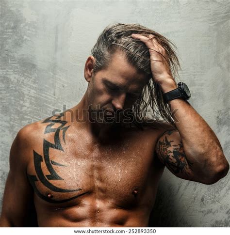 Portrait Handsome Longhaired Man Naked Torso Stock Photo 252893350 Shutterstock