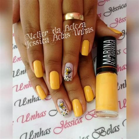 Unhas Decoradas Esmalte Amarelo